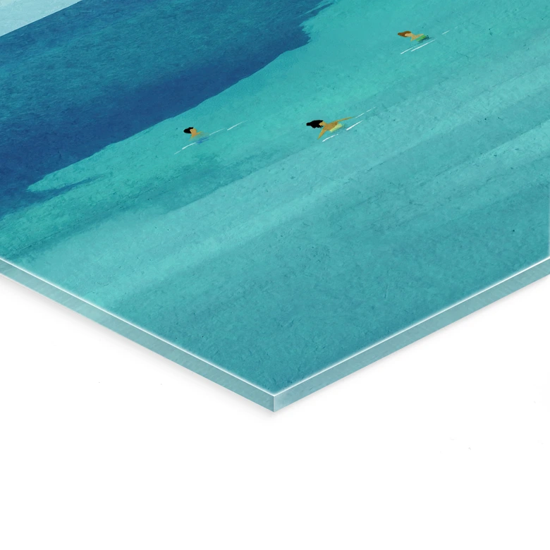 Tableau en verre acrylique Bonheur d'été au bord d'une mer turquoise - Rivers 