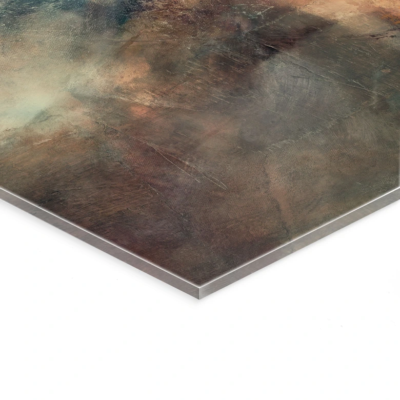 Acrylglasbild Abstrakter Nebel im Goldlicht - Schmucker 