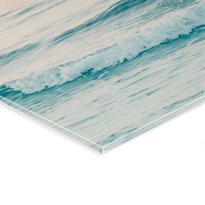 Tableau en verre acrylique La mer bleue rencontre le ciel rose en Grèce - Sisi & Seb 