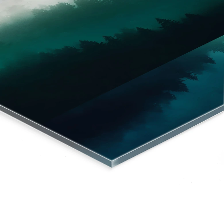 Acrylglasbild Neblige Landschaft in der Nacht - SpaceFrog Designs 