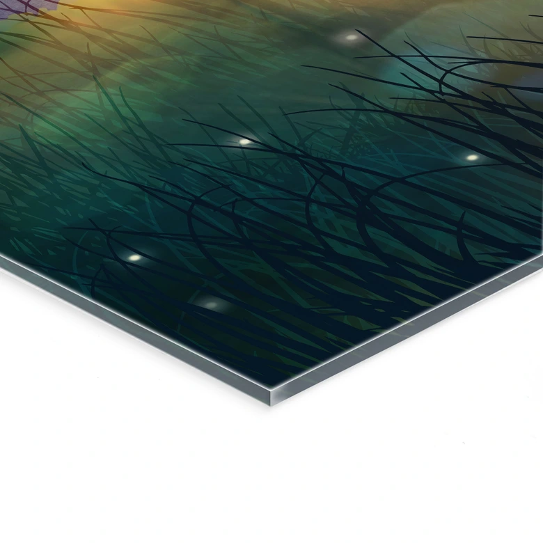 Acrylglasbild Waldzauber bei Sonnenuntergang - SpaceFrog Designs 
