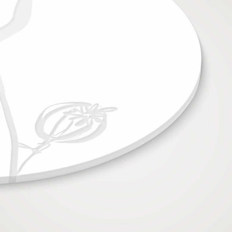 Acrylglasbild, Fensterbild zum Aufhängen - Line Art Mohnblume - Cats & Dotz - Rund 