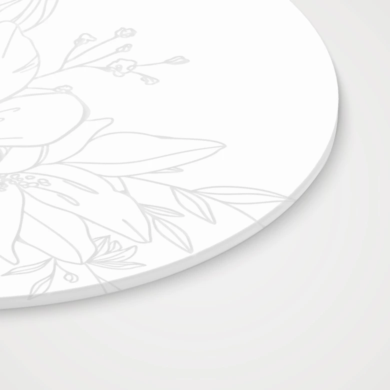 Acrylglasbild, Fensterbild zum Aufhängen Elegante Blütenpracht - Magnolien - Rund 