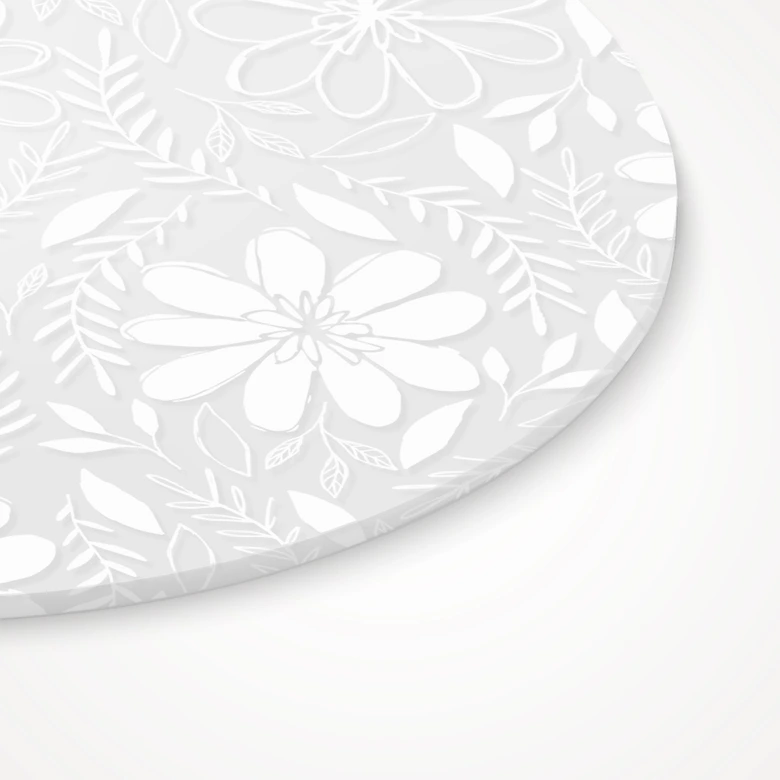 Acrylglasbild, Fensterbild zum Aufhängen Florales Blumenmuster - Rund 