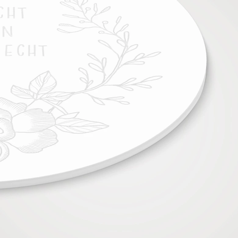 Spruch Acrylglasbild, Fensterbild zum Aufhängen Liebe muss nicht perfekt sondern echt sein - Rund 