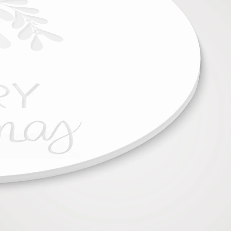 Acrylglasbild, Weihnachtsfensterbild zum Aufhängen - Merry Christmas mit Mistelzweig - Lisboa - Rund 