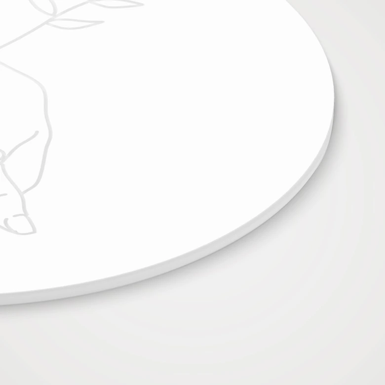 Acrylglasbild, Fensterbild zum Aufhängen - Line Art - Liebespaar Händchen haltend - Lizde - Rund 