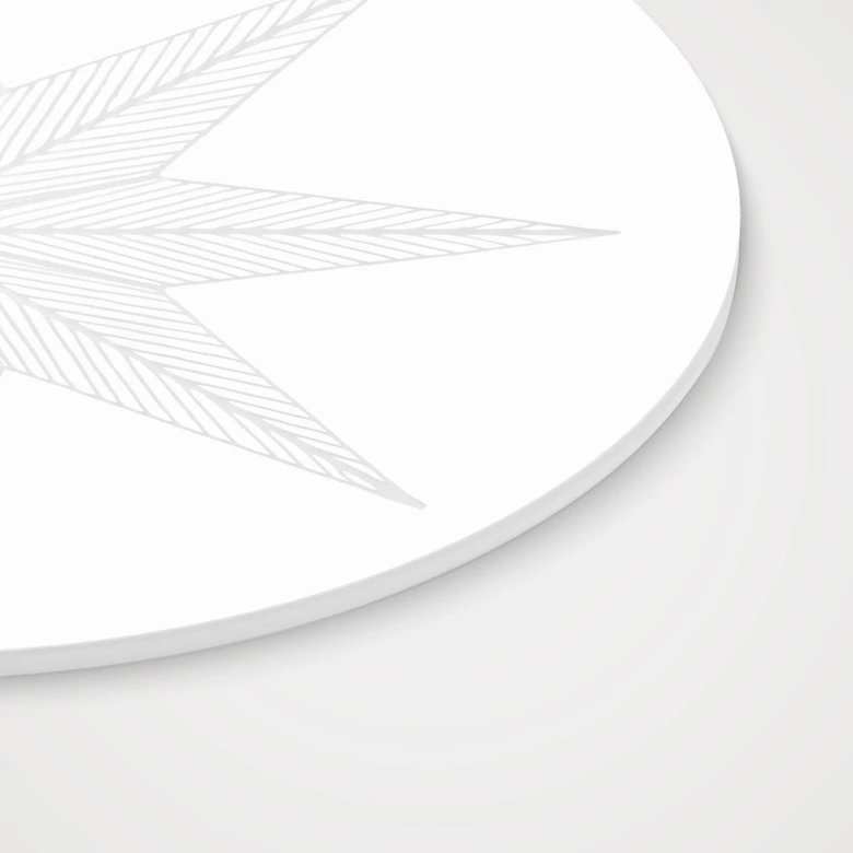 Acrylglasbild, Weihnachtsfensterdeko zum Aufhängen - Geometrischer Goldstern - Magnusson - Rund 