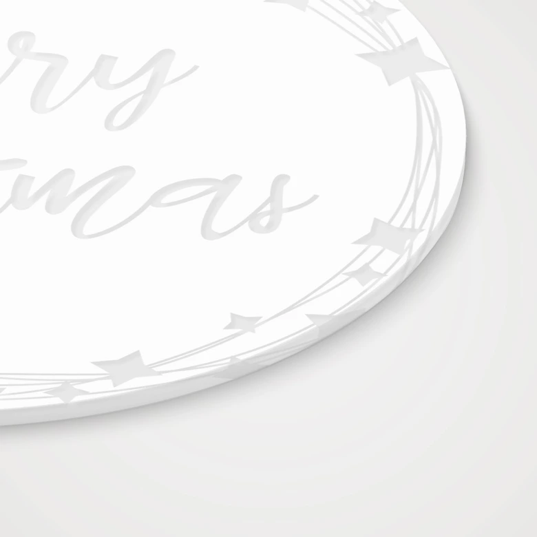 Akrylbillede, vinduesbillede til at hænge op Glædelig jul - Rund 