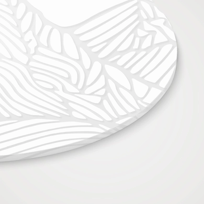 Acrylglasbild, Fensterbild zum Aufhängen Minimalistische Berglandschaft - Rund 