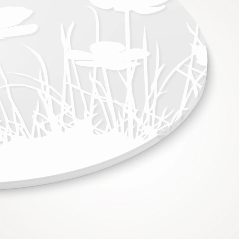 Acrylglasbild, Fensterbild zum Aufhängen Mohnblumen mit Schmetterlingen - Rund 