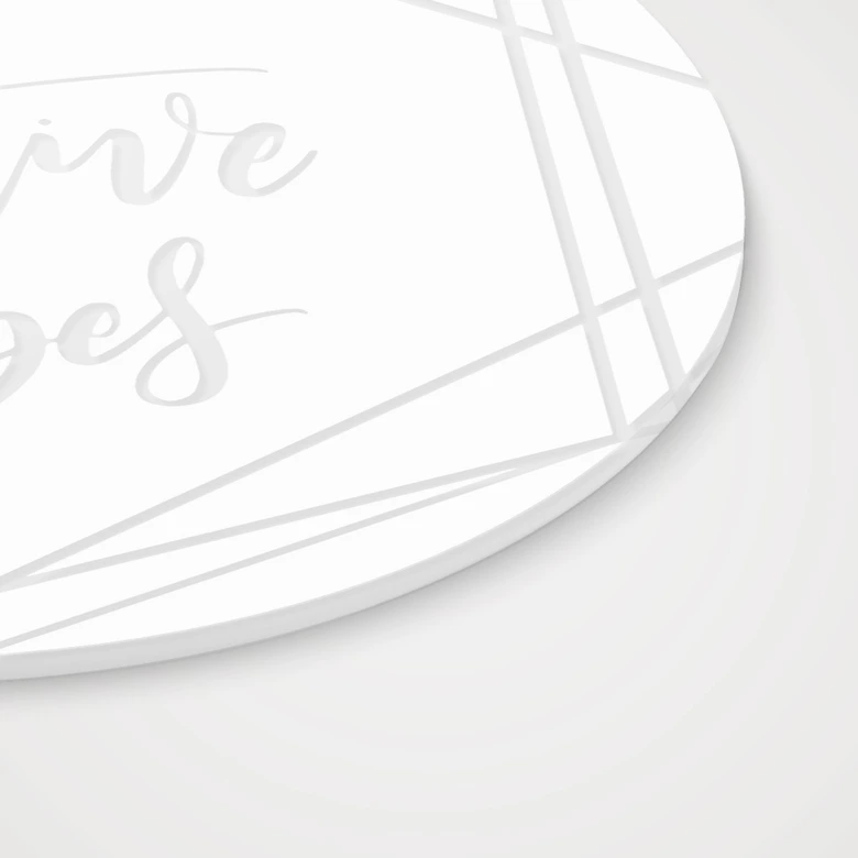 Spruch Acrylglasbild, Fensterbild zum Aufhängen Positive vibes - Rund 