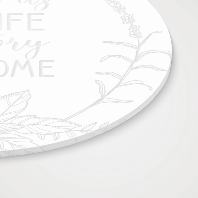 Acrylglasbild, Fensterbild zum Aufhängen This is us | Spruchdeko fürs Wohnzimmer - Rund 