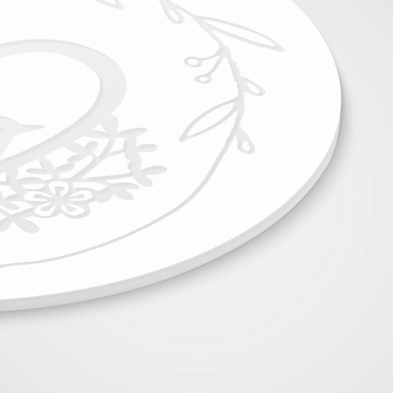 Acrylglasbild, Fensterbild zum Aufhängen Vogel im Blumenherz - Rund 