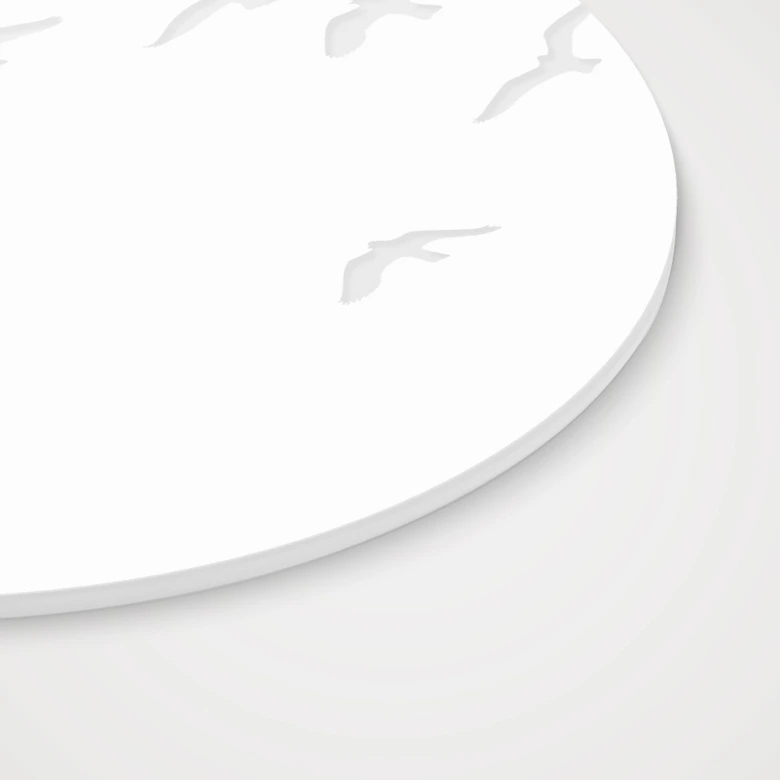 Acrylglasbild, Fensterbild zum Aufhängen Vogelschwarm - Rund 