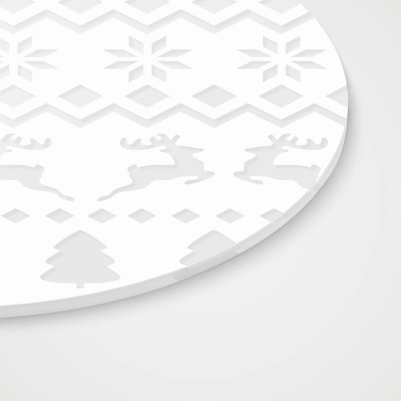 Acrylglasbild, Fensterbild zum Aufhängen Weihnachtliches Muster - Rund 