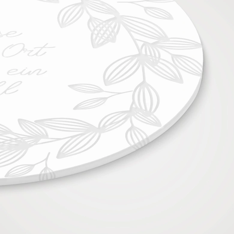 Acrylglasbild, Fensterbild zum Aufhängen Zuhause ist kein Ort sondern ein Gefühl - Rund 