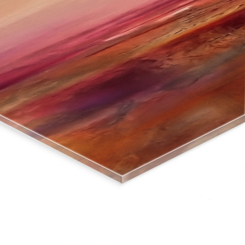 Tableau en verre acrylique Horizon doré dans la lumière du soir - Schmucker - Panorama 