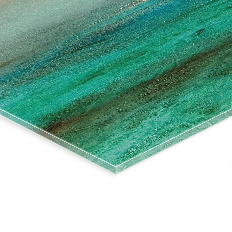 Tableau en verre acrylique Mer turquoise au crépuscule - Schmucker - Panorama 