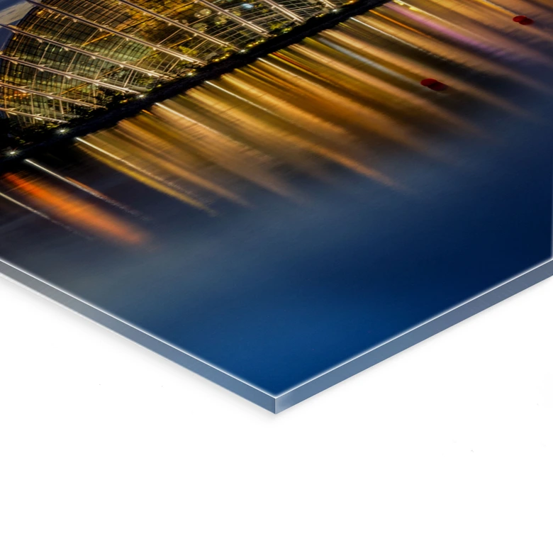 Acrylglasbild Xie - Lights in Singapore - Panorama 