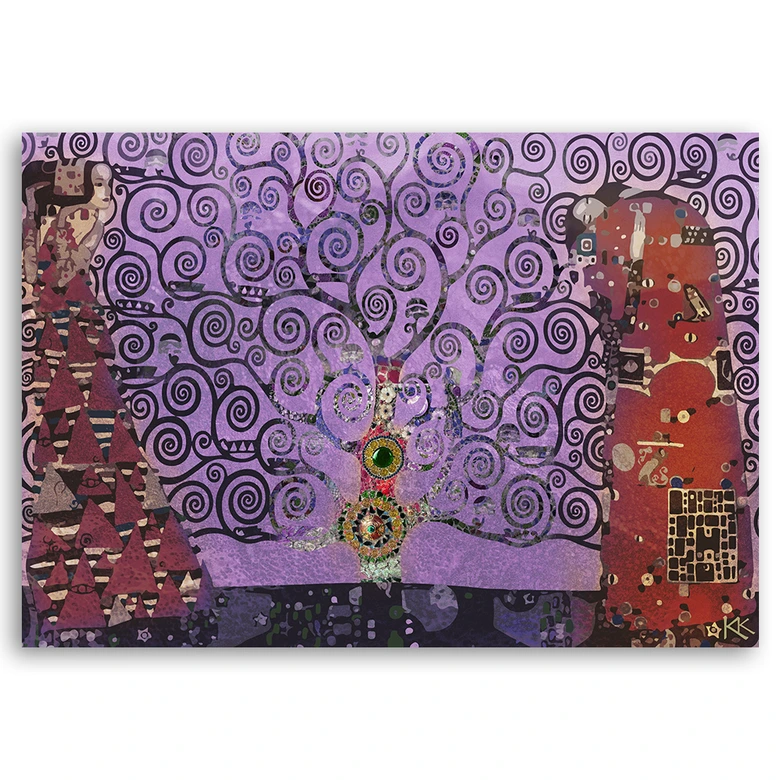 Leinwandbild, Gustav Klimt Lila Baum des Lebens 