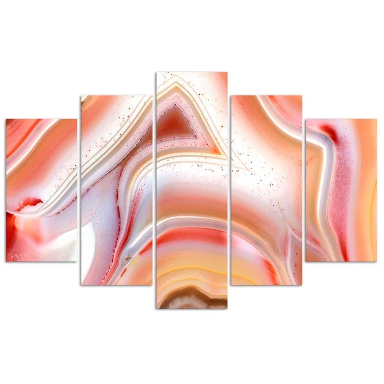 Leinwandbild 5 teilig, Pastell-Abstraktion 