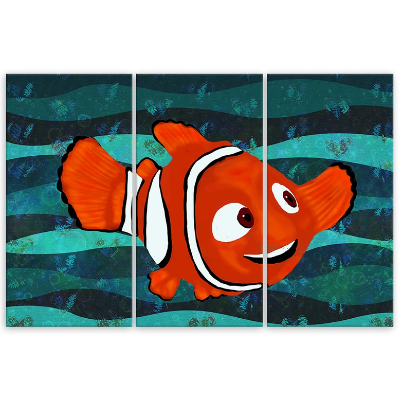 Leinwandbild 3-teilig, Fisch 