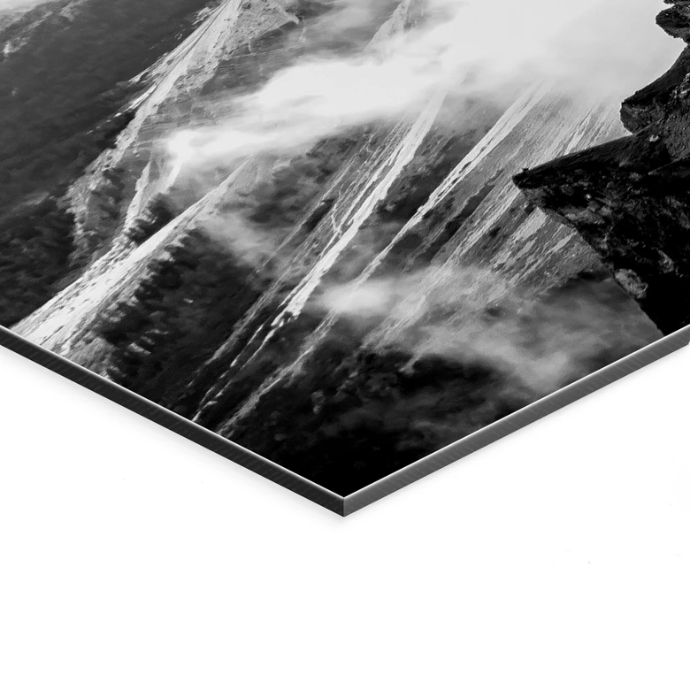 Wandbild Blick auf die Alpen - Berglandschaft der Dolomiten - Alu-Dibond 