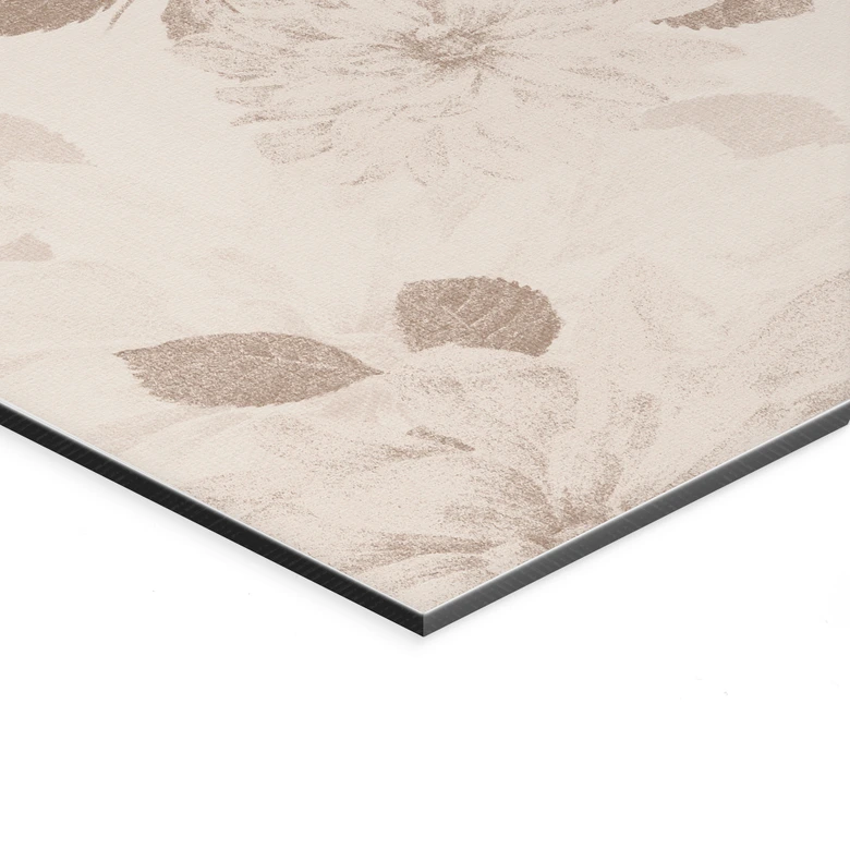 Wandbild Dahlien Shabby Chic Beige - Bloomery Decor - Alu-Dibond 