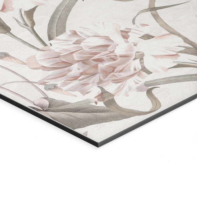 Tableaux Floraux prairie rose clair - Bloomery Decor - Alu-Dibond 
