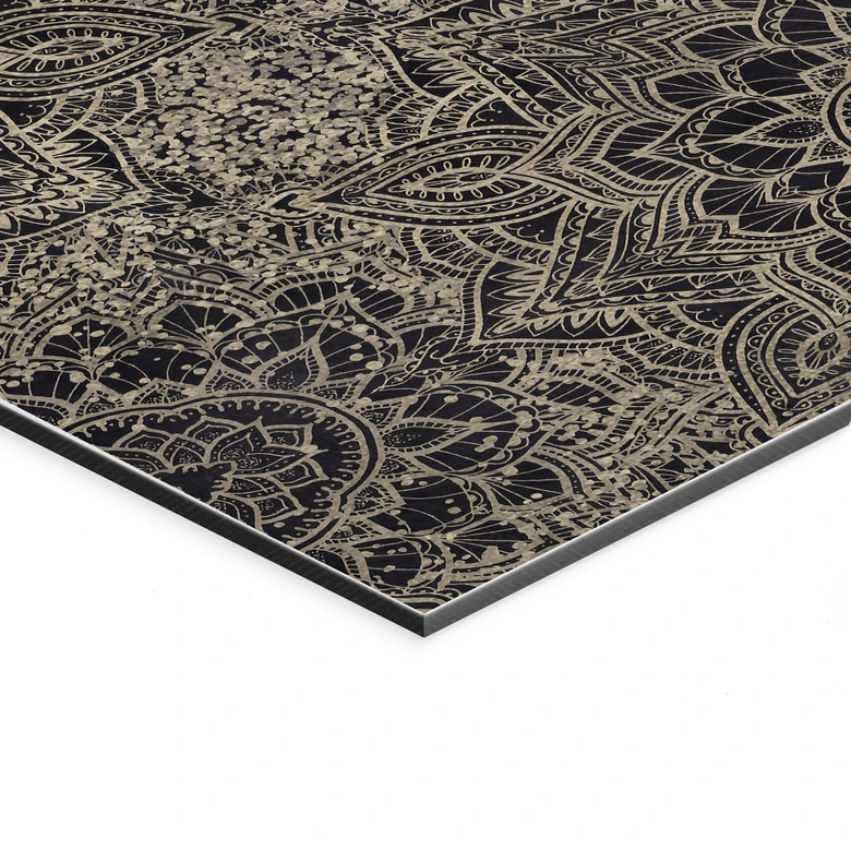 Wandbild Mandala Boho Antikgold - Bloomery Decor - Alu-Dibond 