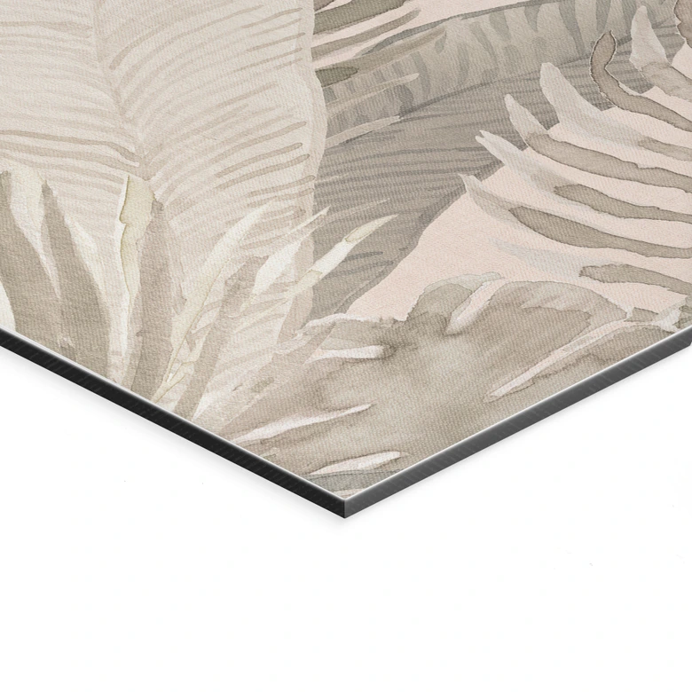 Wandbild Tropenblätter im Dschungel Pastell - Bloomery Decor - Alu-Dibond 
