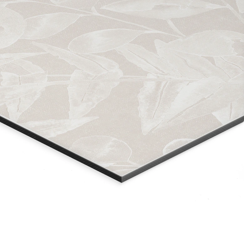 Wandbild Tropische Blätter Beige - Bloomery Decor - Alu-Dibond 