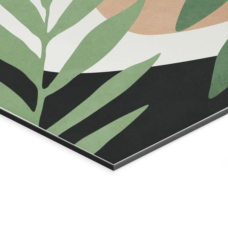 Wandbild Abstrakte Zweige im tropischen Look - Costa - Alu-Dibond 
