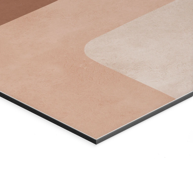 Wanddecoratie Boho abstractie in beige-bruin - Costa - Alu-Dibond 