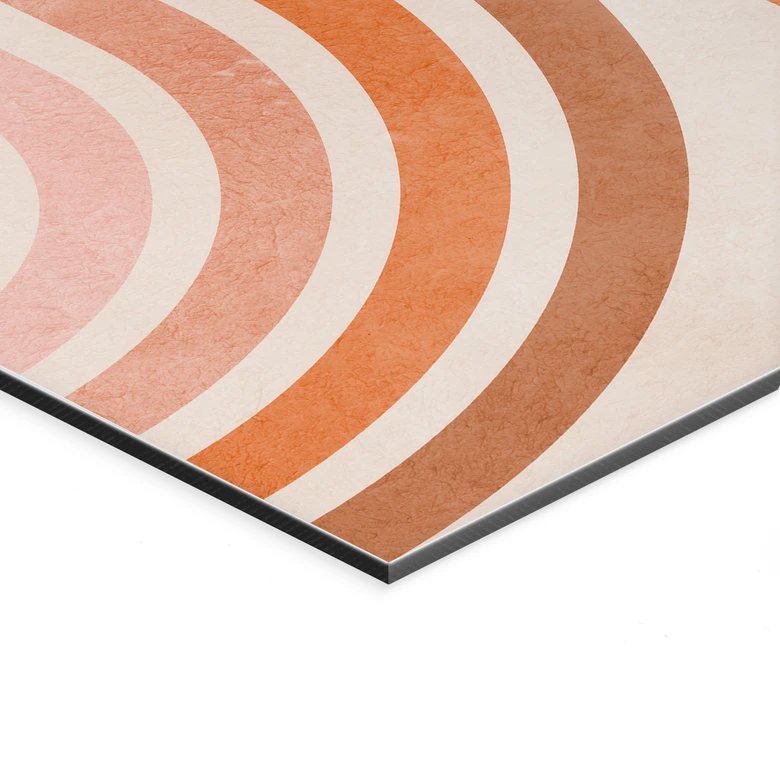 Wandbild Fließende Geometrie im Retro-Look - Costa - Alu-Dibond 