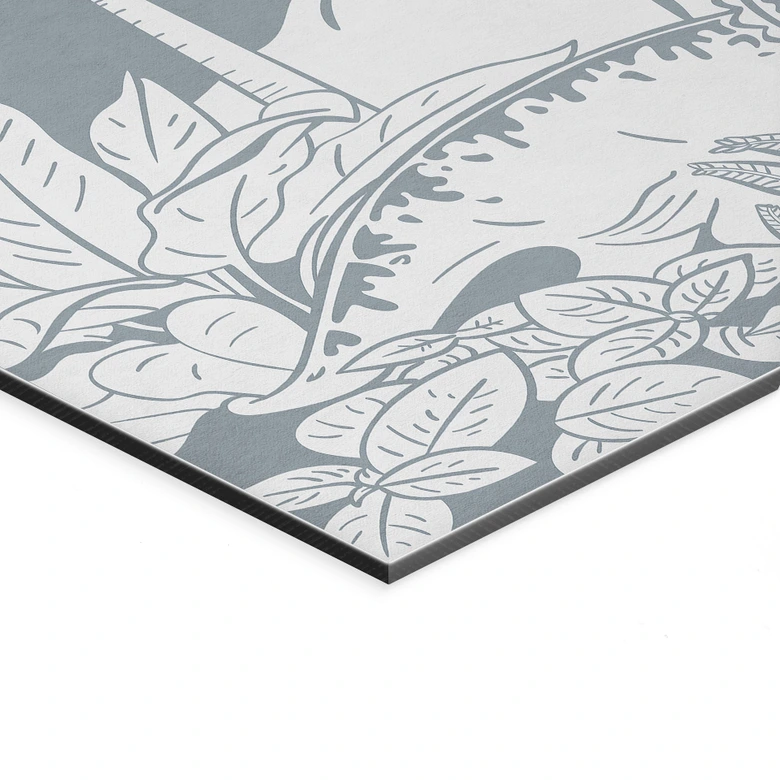 Wandbild Im Land der Dinosaurier - Blau - Kikki Belle - Alu-Dibond 