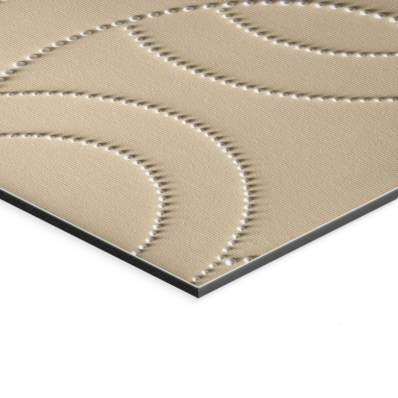 Wandbild Abstrakte Ringe beige - Grande - Alu-Dibond 