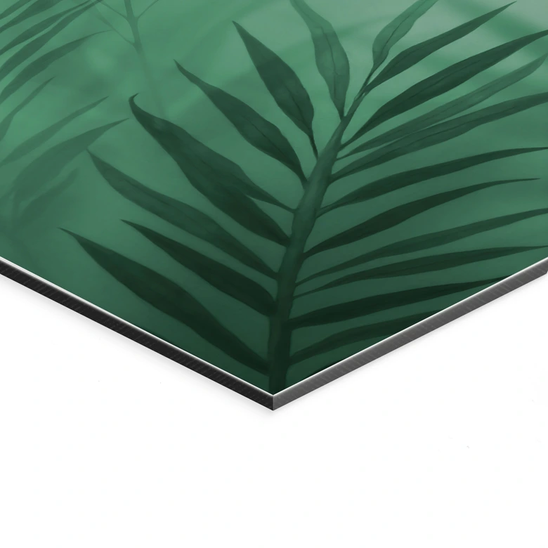 Wandbild Grüne Palmenblätter - Alu-Dibond 