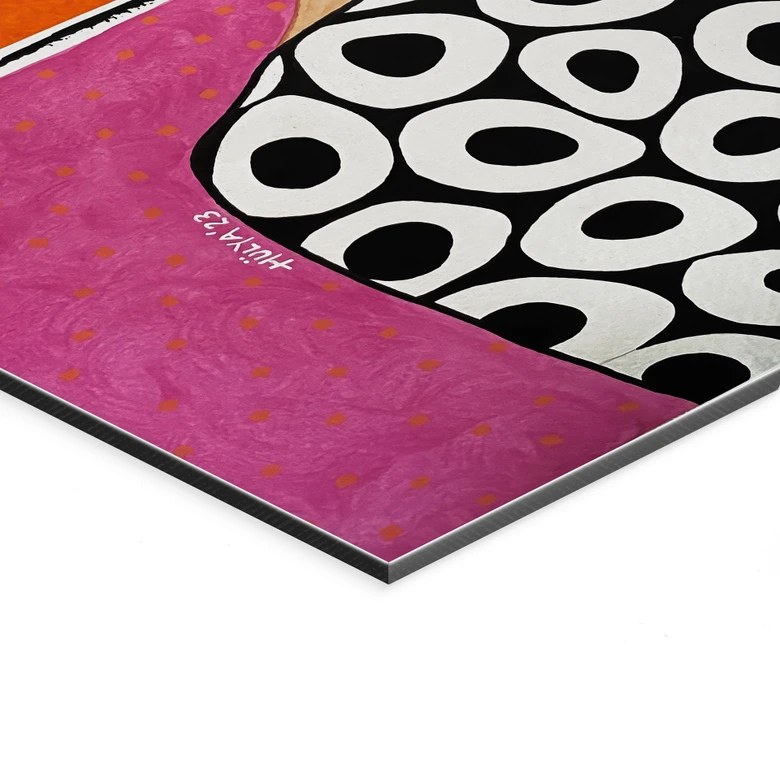 Wandbild Frau mit bunter Blumenkrone - Hülya - Alu-Dibond 