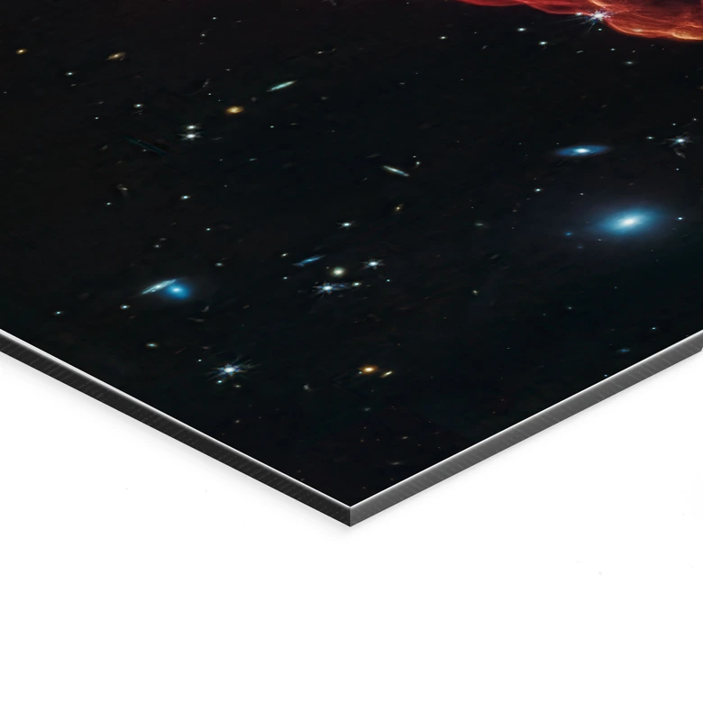 Wandbild James Webb Telescope - Kosmischer Wirbelsturm Herbig Haro 49/50 - Alu-Dibond 