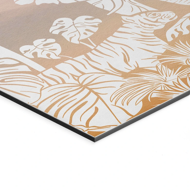 Wandbild Dschungelparadies mit Wildtieren - Ombre - Kikki Belle - Alu-Dibond 