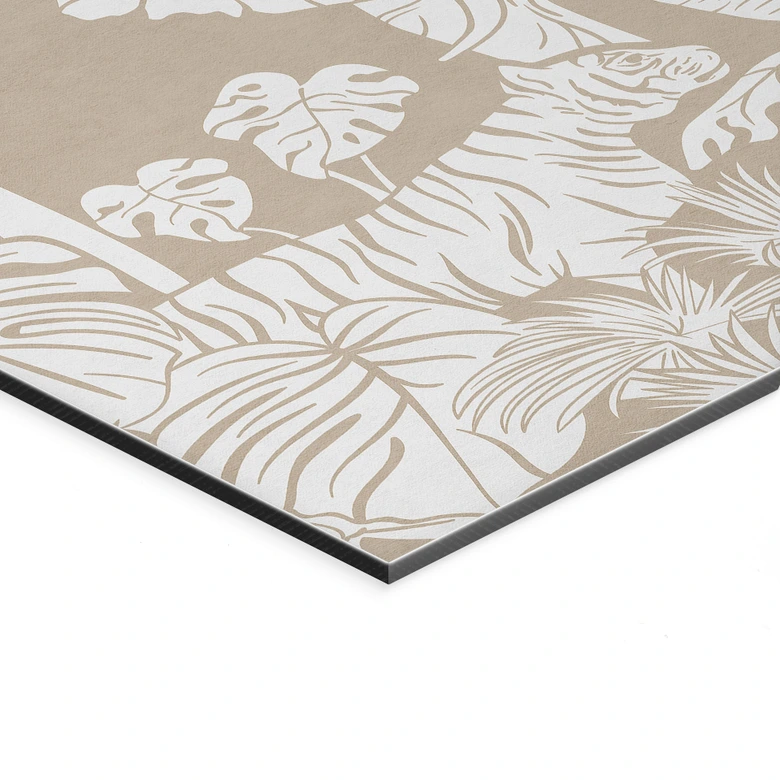Wandbild Dschungelträume - Afrikas Tierwelt in Braun - Kikki Belle - Alu-Dibond  