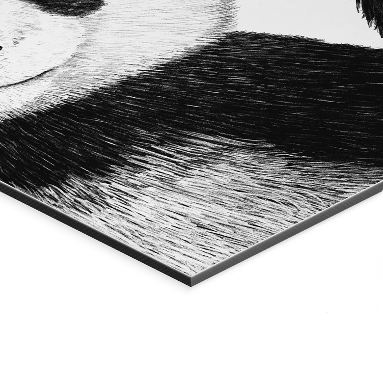 Wandbild Winkender Panda - Korenkova - Alu-Dibond 