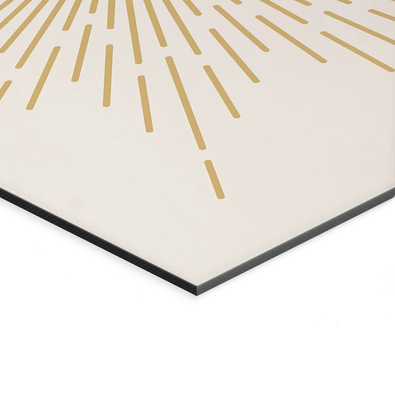 Wandbild Goldene Sonnenstrahlen - KsanaKalpa - Alu-Dibond 