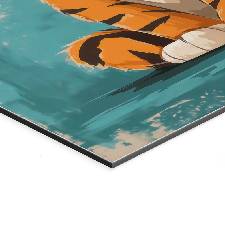 Wandbild Fröhliches Tigerbaby - Magnusson - Alu-Dibond 