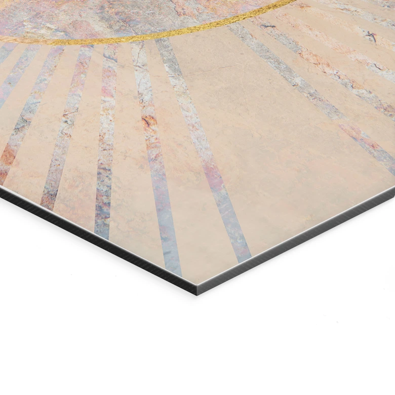 Wandbild Yoga Baumhaltung im Sonnenkreis - Manovski - Alu-Dibond 