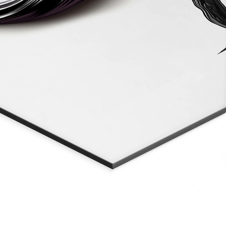 Billede af træ med sort 3D-krone - Mielu - Alu-Dibond 