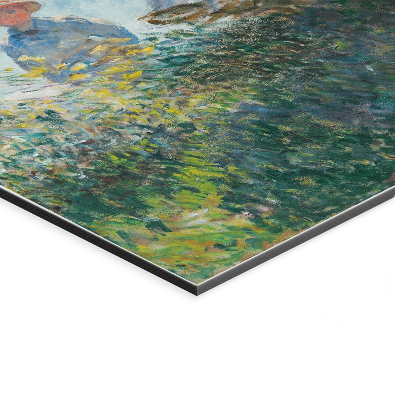 Wandbild Monet - Frau mit Sonnenschirm - Madame Monet und ihr Sohn - Alu-Dibond 