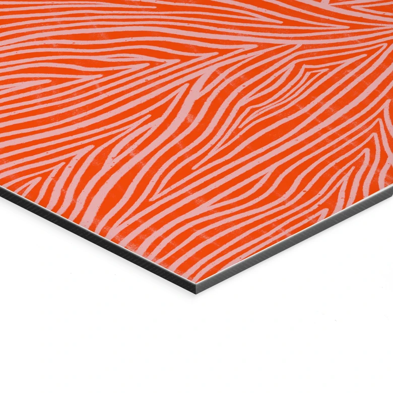 Wandbild Frau mit orangefarbener Decke - Müller - Alu-Dibond 